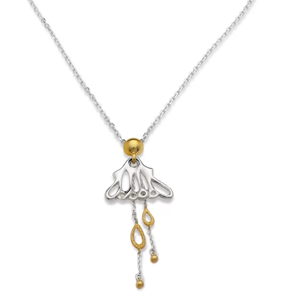 Women Folli Follie Necklaces^Winged Spirit Long Bicolor Silver Chain Necklace With Wing Motif