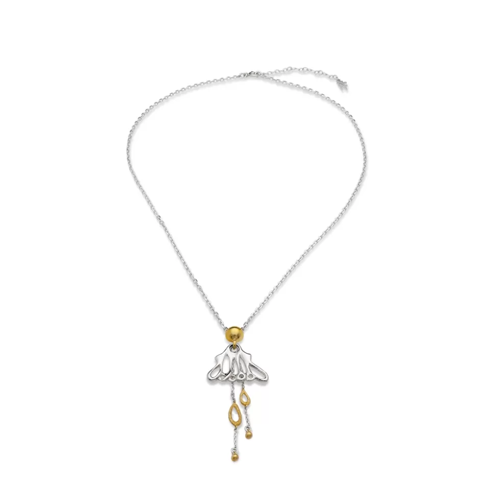 Women Folli Follie Necklaces^Winged Spirit Long Bicolor Silver Chain Necklace With Wing Motif