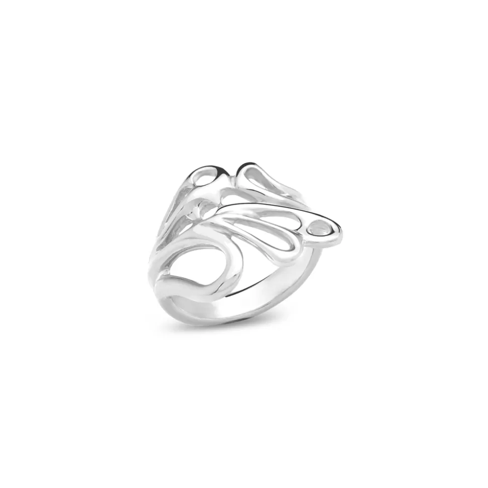 Women Folli Follie Rings^Winged Spirit Silver Ring With Wing Motif