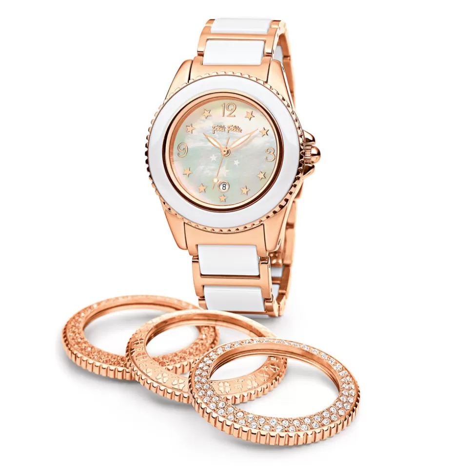 Women Folli Follie Bracelet^Winter Wonders Ceramic White Watch